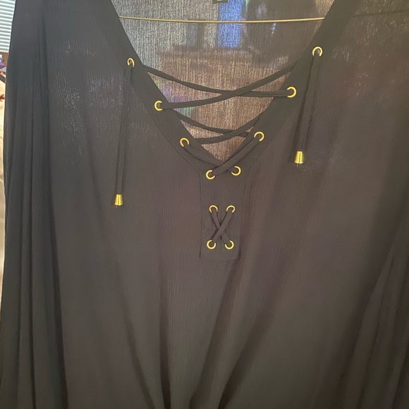 INC Lace-up tie-front top 4x - Picture 4 of 5